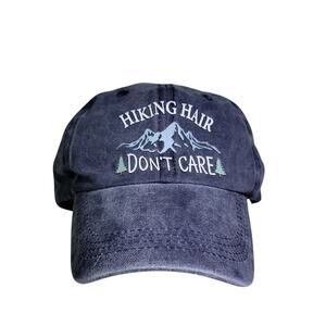 Hiking Hair Don't Care Blue Adjustable Cotton Hat